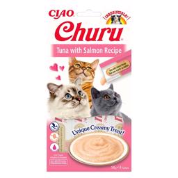 Ciao Churu tonfisk med laxrecept Krämiga godsaker för katter 4 x 14g